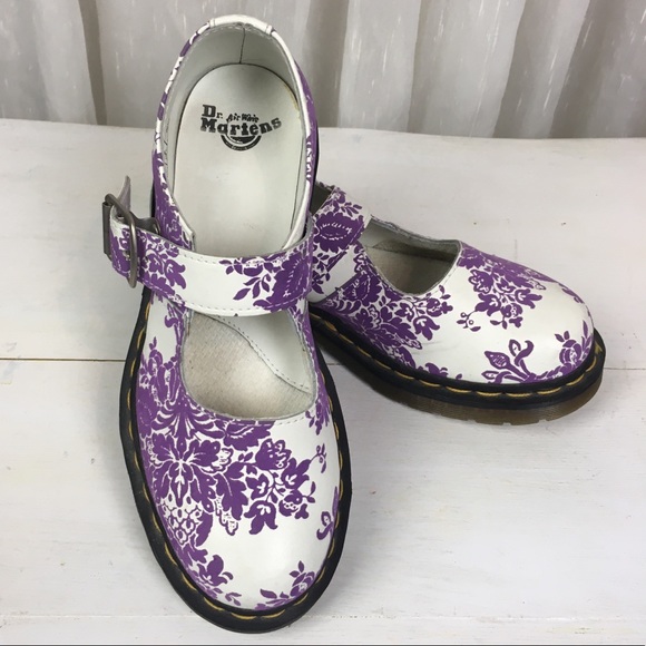 Dr. Martens Shoes - Dr. Martens Leather Floral Mary Janes